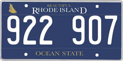 RI license plate 922907
