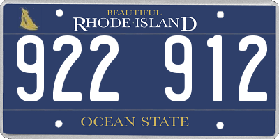 RI license plate 922912