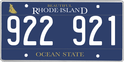 RI license plate 922921
