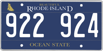 RI license plate 922924