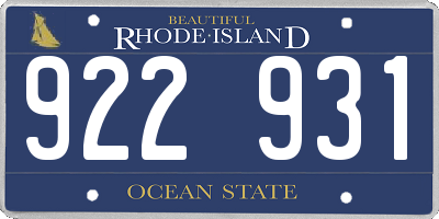 RI license plate 922931