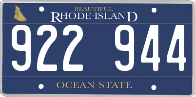RI license plate 922944