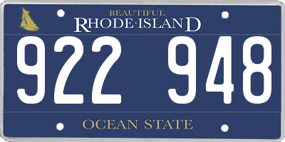 RI license plate 922948
