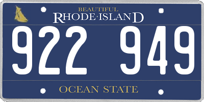 RI license plate 922949