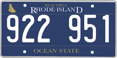 RI license plate 922951