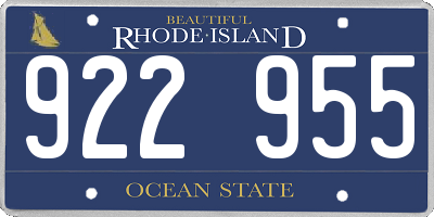 RI license plate 922955