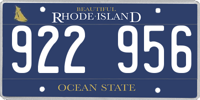 RI license plate 922956