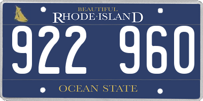 RI license plate 922960