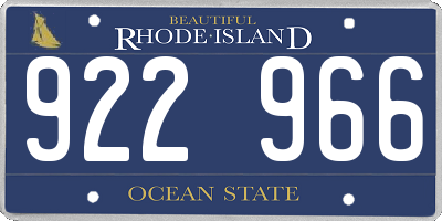 RI license plate 922966
