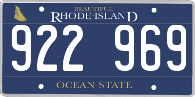 RI license plate 922969