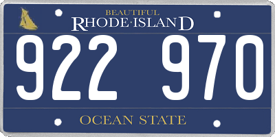 RI license plate 922970