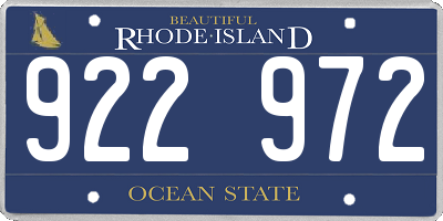 RI license plate 922972