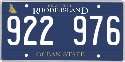 RI license plate 922976
