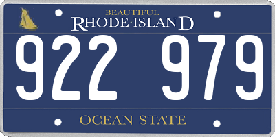 RI license plate 922979