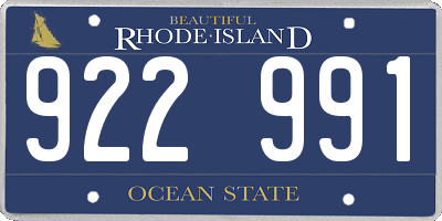 RI license plate 922991