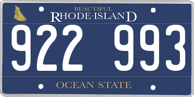 RI license plate 922993
