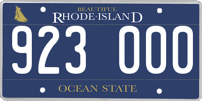RI license plate 923000