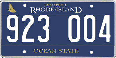RI license plate 923004