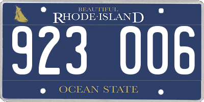 RI license plate 923006
