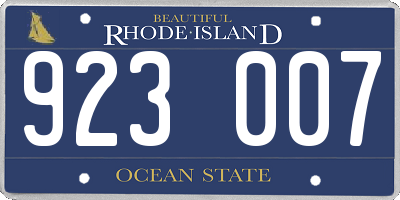 RI license plate 923007