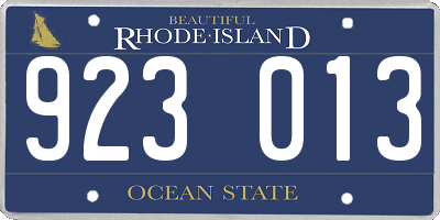 RI license plate 923013