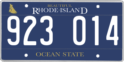 RI license plate 923014