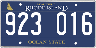 RI license plate 923016