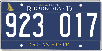 RI license plate 923017