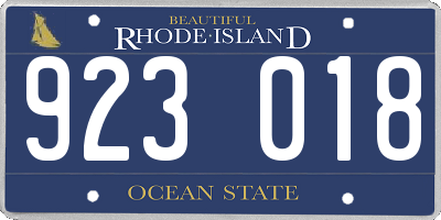 RI license plate 923018