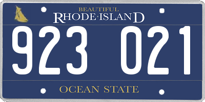 RI license plate 923021