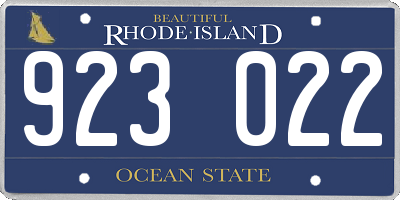 RI license plate 923022