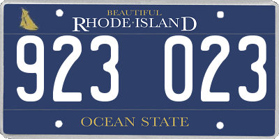 RI license plate 923023