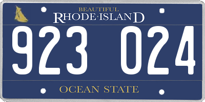 RI license plate 923024