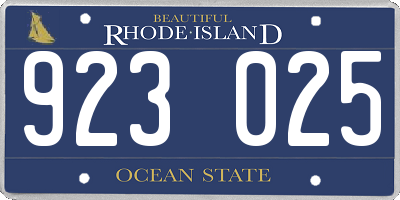RI license plate 923025