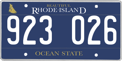 RI license plate 923026
