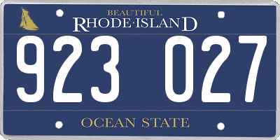 RI license plate 923027