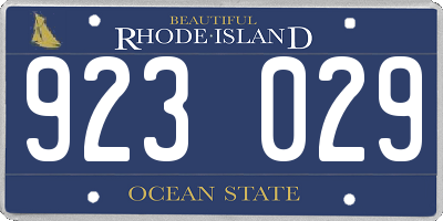RI license plate 923029