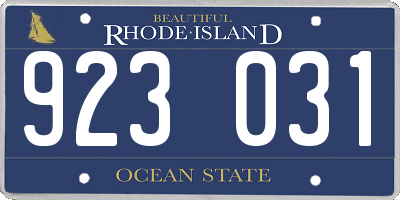 RI license plate 923031