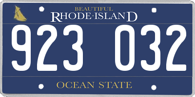 RI license plate 923032