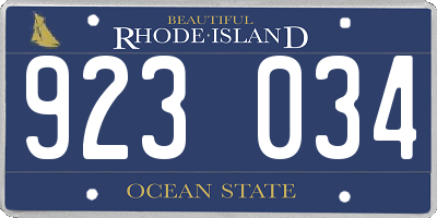 RI license plate 923034
