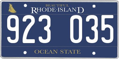 RI license plate 923035