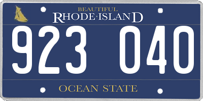 RI license plate 923040