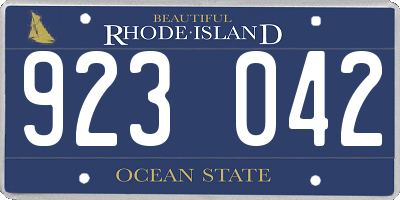 RI license plate 923042