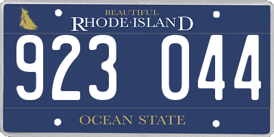 RI license plate 923044