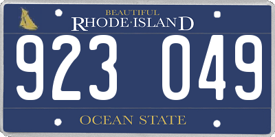 RI license plate 923049