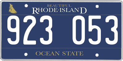 RI license plate 923053