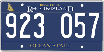RI license plate 923057