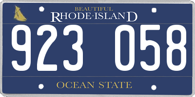 RI license plate 923058