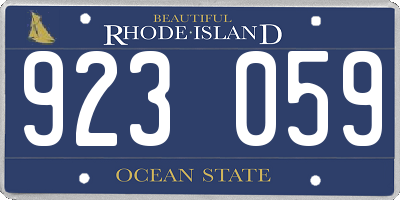 RI license plate 923059