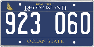RI license plate 923060